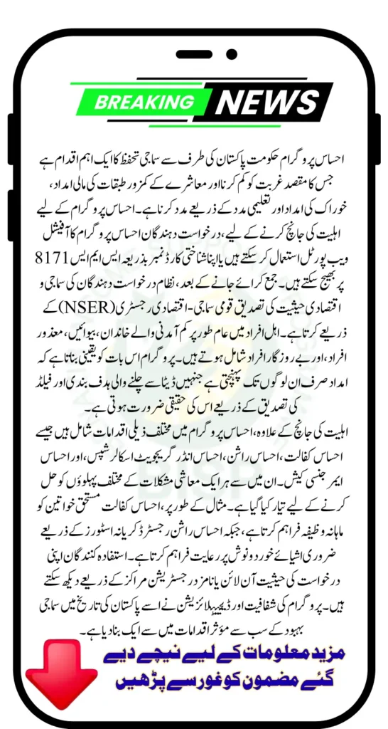 Ehsaas Program Eligibility Check And Other Details