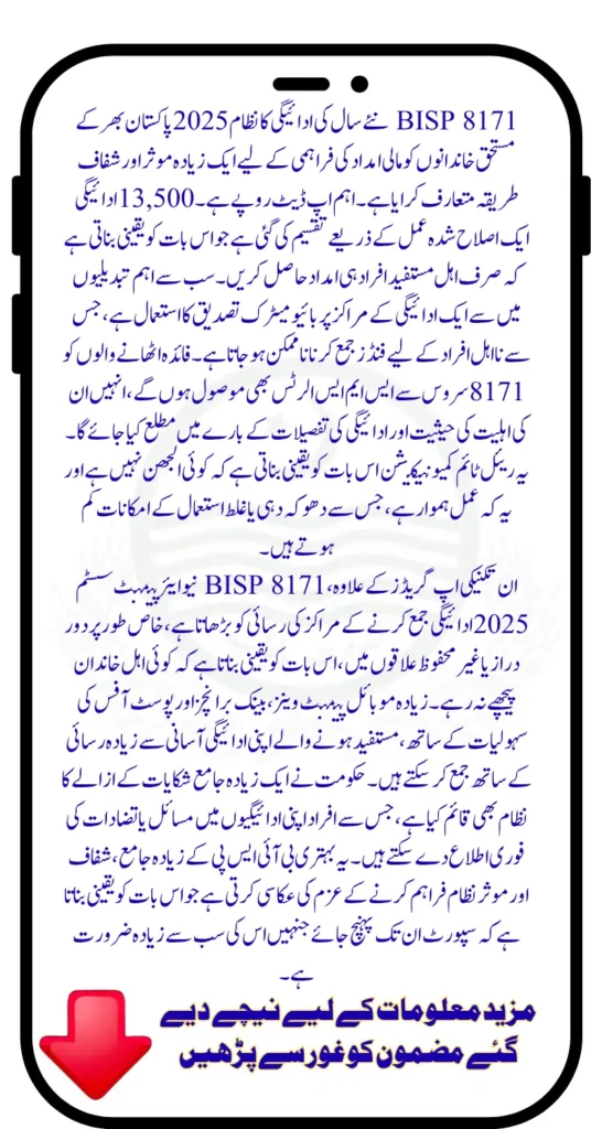 BISP 8171 New Year Payment System 2025
