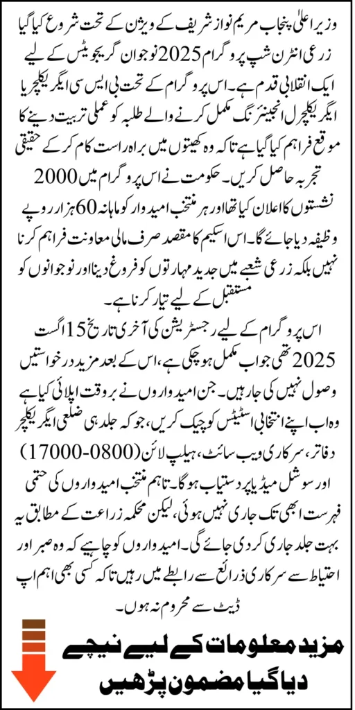 CM Agricultural Internship 2025 Announced Know Eligibilty Criteara And Salary Package