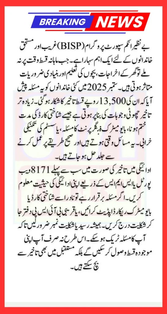 BISP September Payment Not Received Know Reason And Best Solution Full Guide 2025