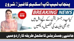 Punjab laptop scheme Phase 2 Registration Online Via cmlaptophed.punjab.gov.pk In 2025